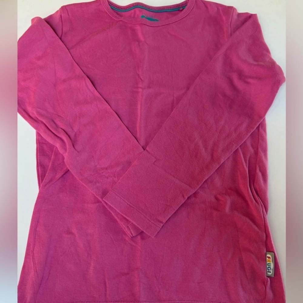 Frugi Girls Long Sleeve Top – Organic Cotton – Pink – Size 9-10 Years